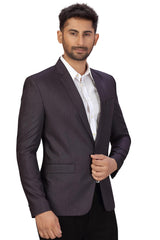 Buy Men's Suiting Fabric  Solid Blazer in Dark Purple  Online - Zoom In