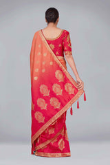 Pink Banarasi Silk Woven Saree