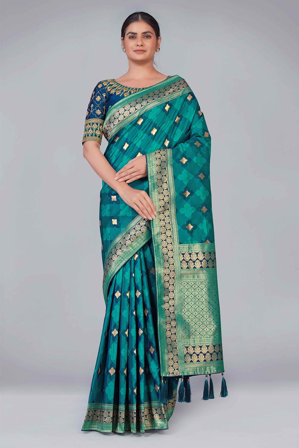 Multi-Color Banarasi Silk woven Saree