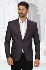 Buy Men's Suiting Fabric  Solid Blazer in Dark Purple  Online