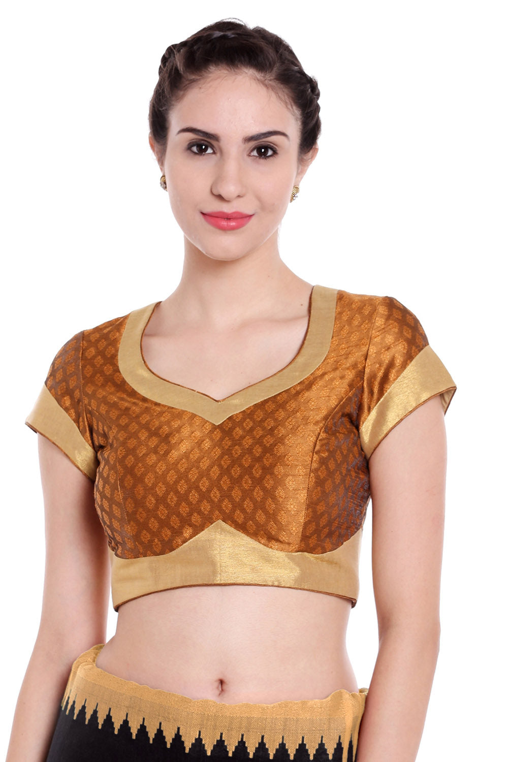 Banarasi Blouse In Brown