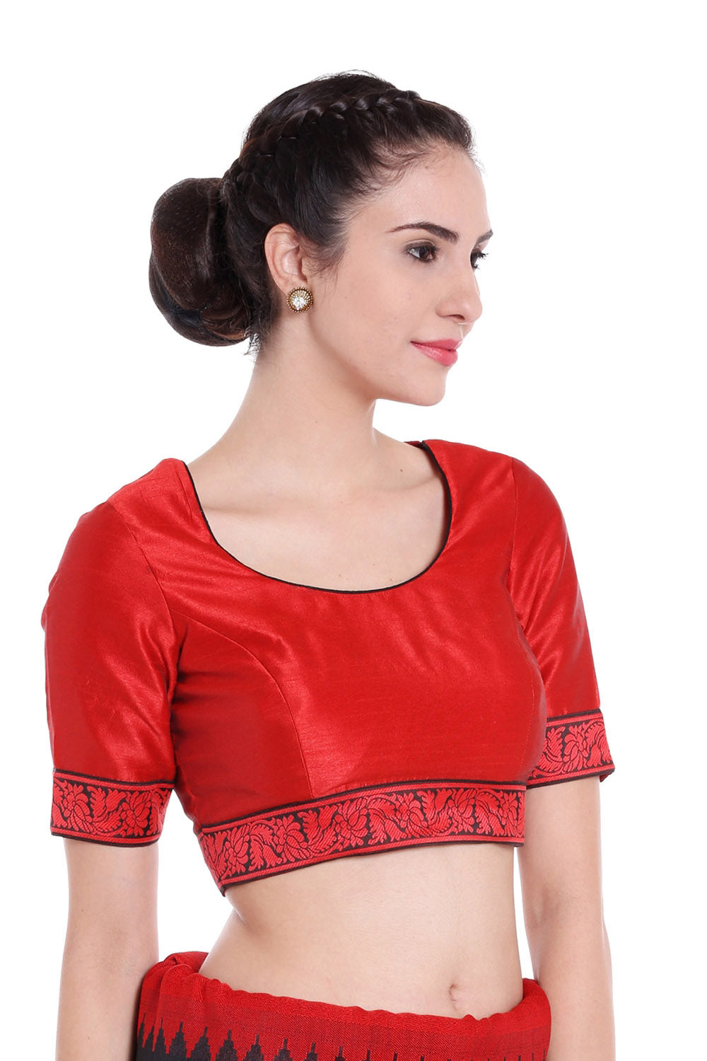 Art Silk Blouse In Red