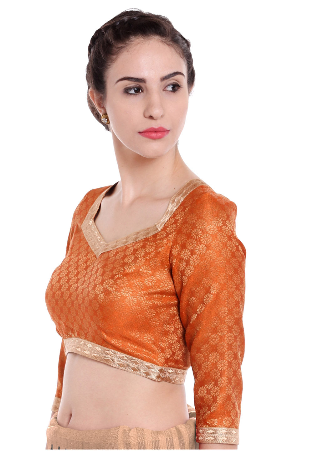 Jacquard Blouse In Orange