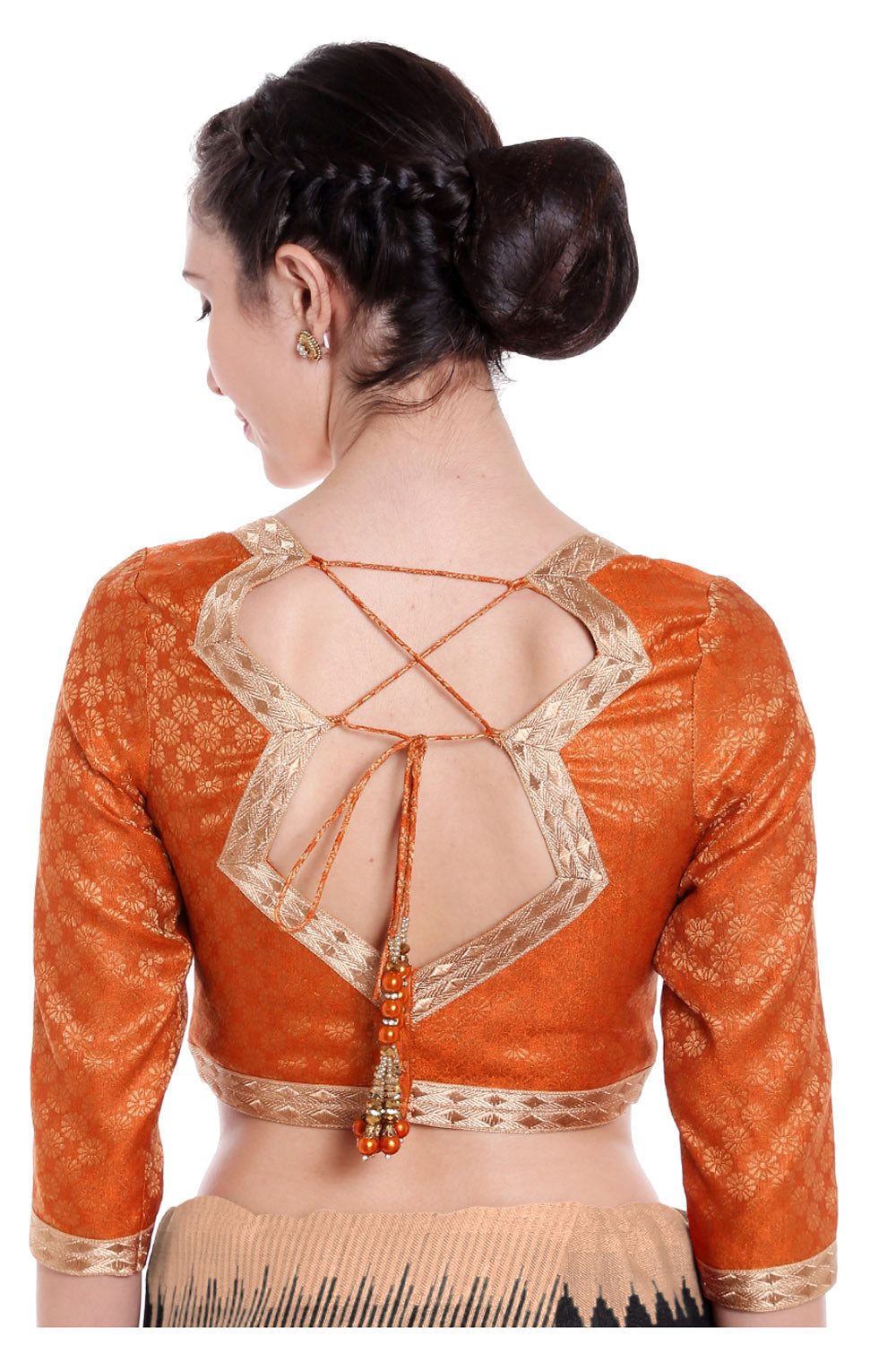 Jacquard Blouse In Orange