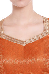 Jacquard Blouse In Orange