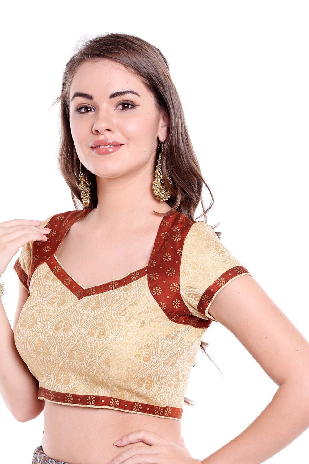 Art Silk Blouse In Beige