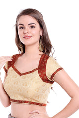 Art Silk Blouse In Beige