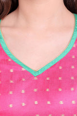 Net Blouse In Pink