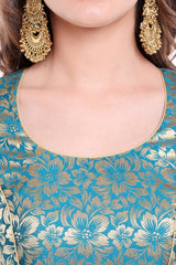 Banarasi Blouse In Turquoise