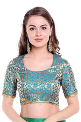 Buy Banarasi Blouse in Turquoise