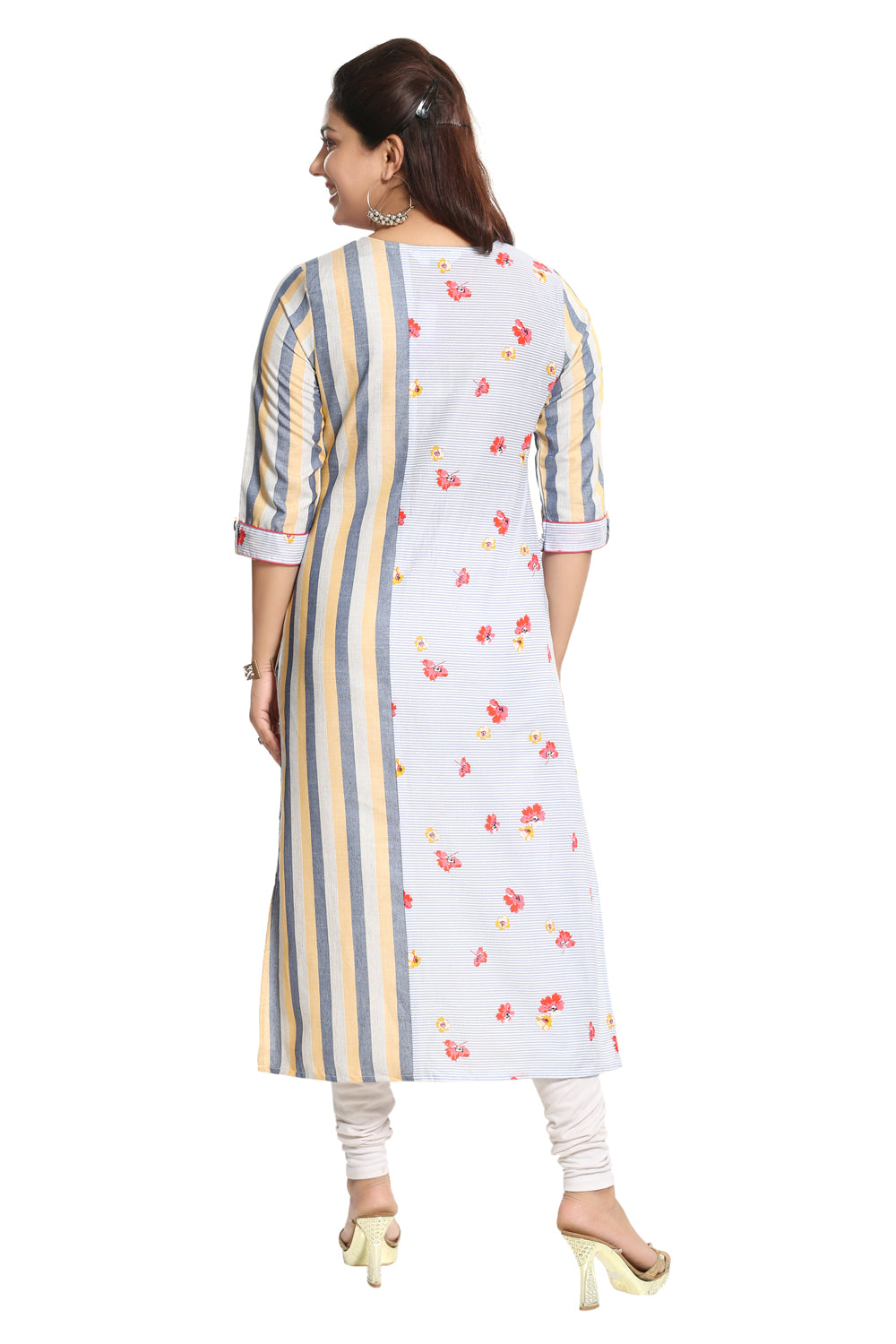 Blended Cotton Kurta Top In White