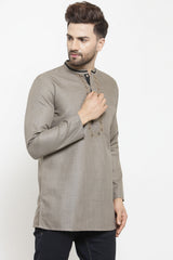 Shop Men's Short Kurta in Grey