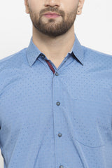 Men's Blended Cotton Shirt In Light Blue