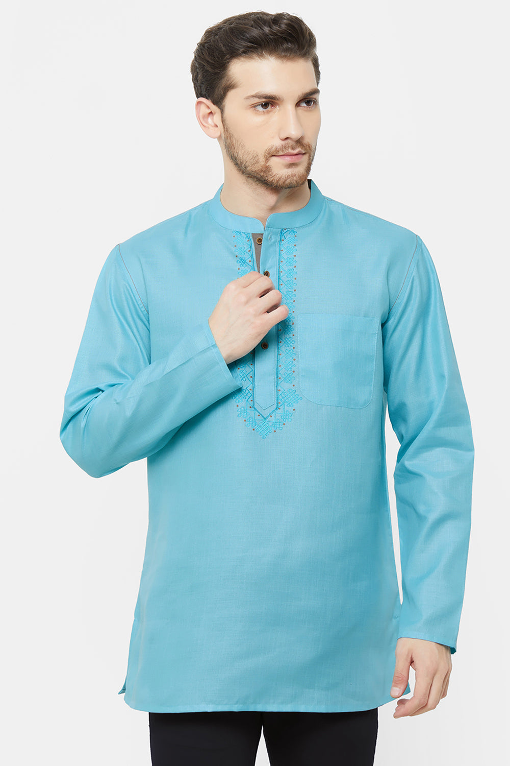 Cotton short kurta for mens best sale