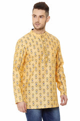 Yellow Short Kurta For Men