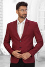 Buy Men's Suiting Fabric  Solid Blazer in Maroon  Online