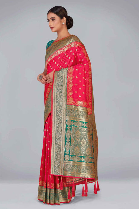 Pink Banarasi Silk woven Saree