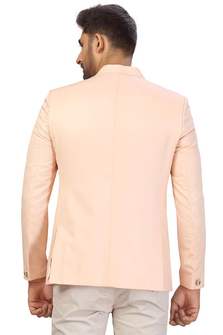 Buy Men's Suiting Fabric  Solid Jodhpuri in Light Peach  Online - Back