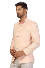 Buy Men's Suiting Fabric  Solid Jodhpuri in Light Peach  Online - Side