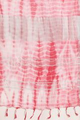 Buy Linen Tie Dye Saree in Pink Online - Side