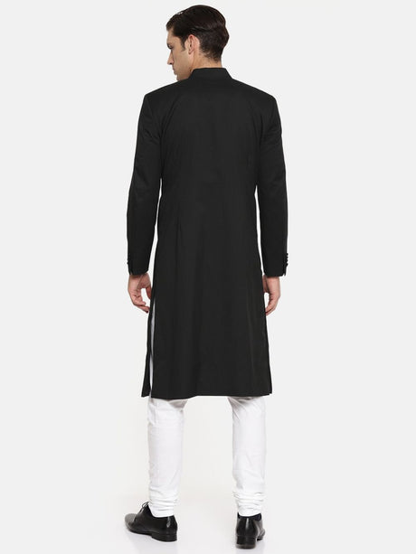 Black Linen Cotton0 Semi Indo Churidar