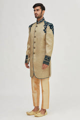 Gold Jute & Velvet Sherwani Pant