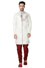 White Brocade Indo Western Pant