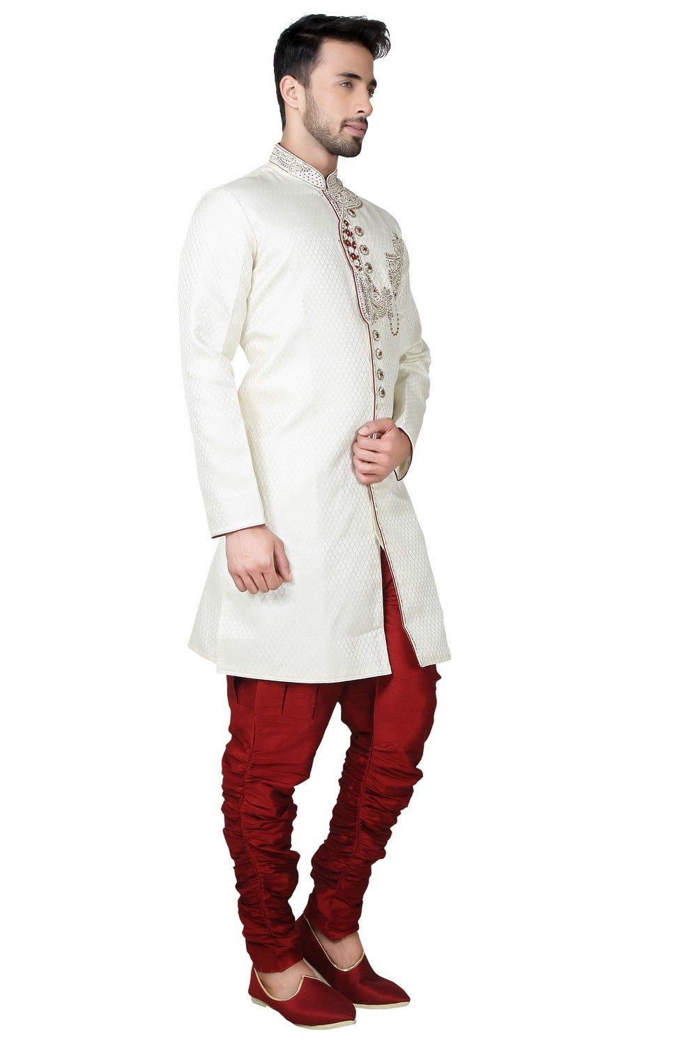 White Brocade Indo Western Pant