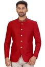 Buy Men's Art Silk  Solid Jodhpuri in Maroon Online - Back