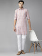 Buy Men's Beige Pure Cotton Printed Pathani Set Online