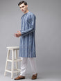 Buy Men's Blue Cotton Printed Kurta Pajama Set Online