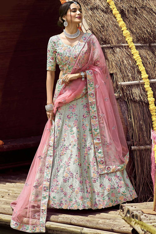 Satin silk shop lehenga choli online