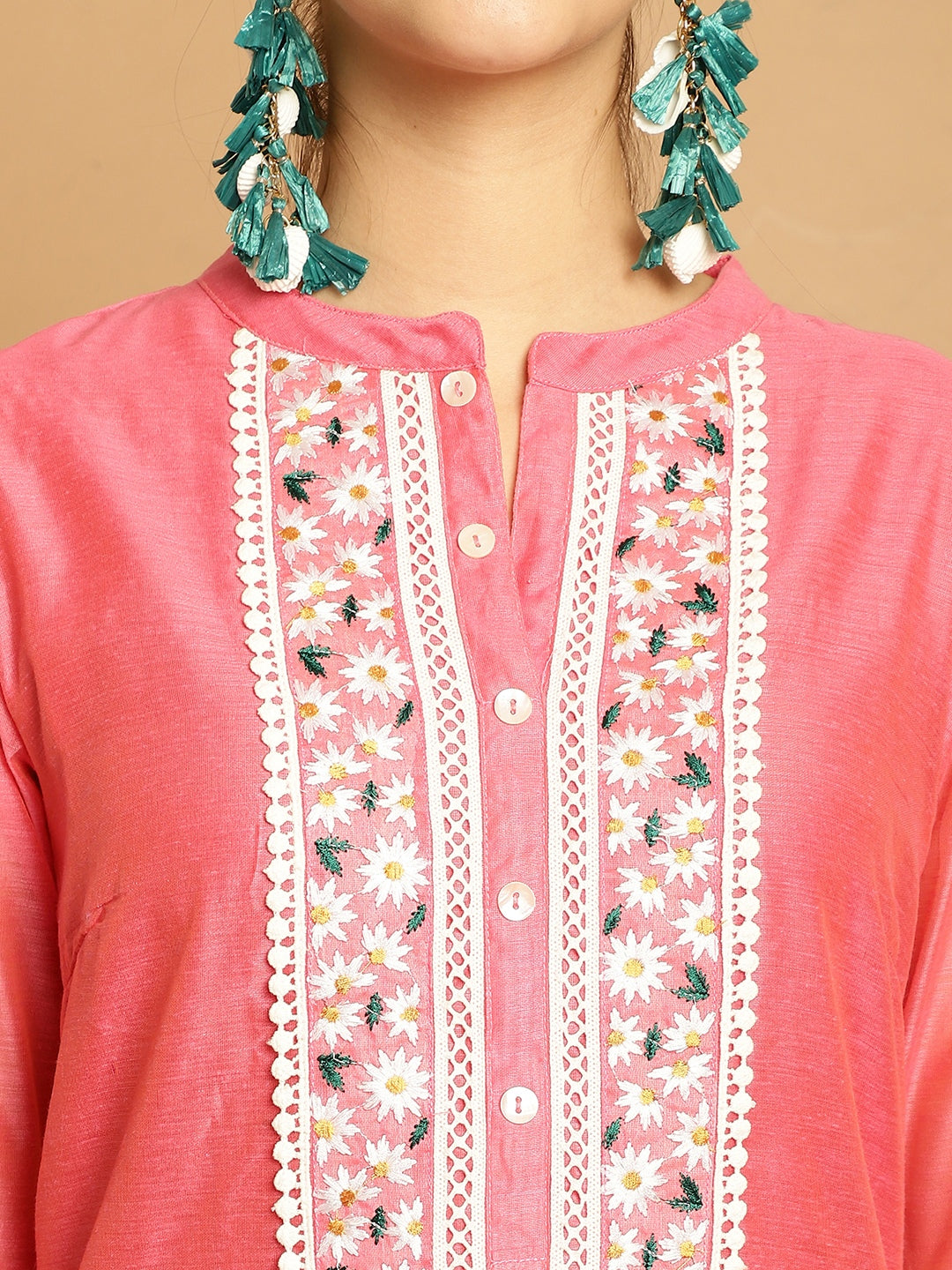 Carrot  Chanderi Printed Kurta Set