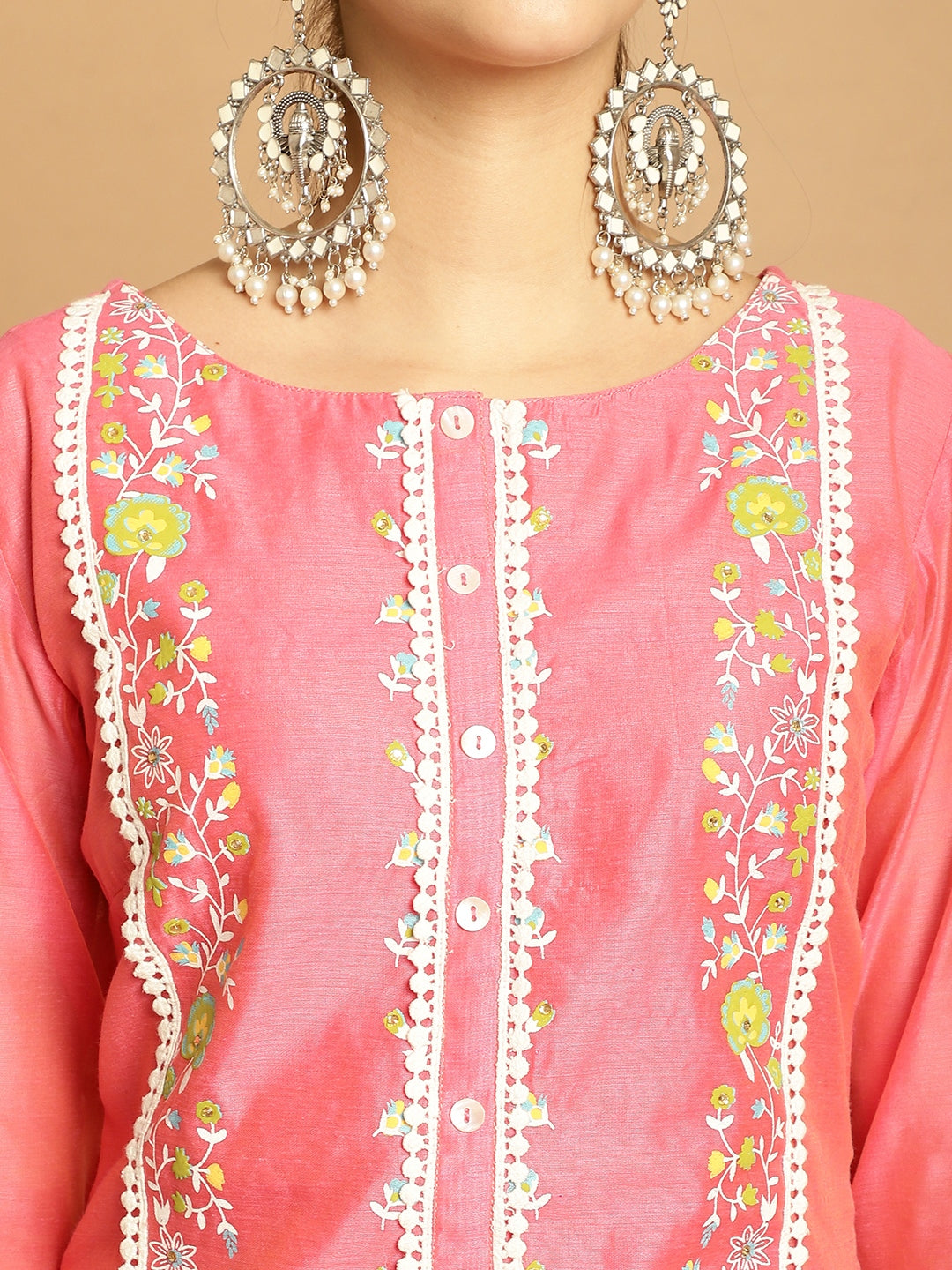 Carrot  Chanderi Printed KurtI Set