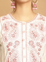 Off White  Rayon Printed Kurta Set