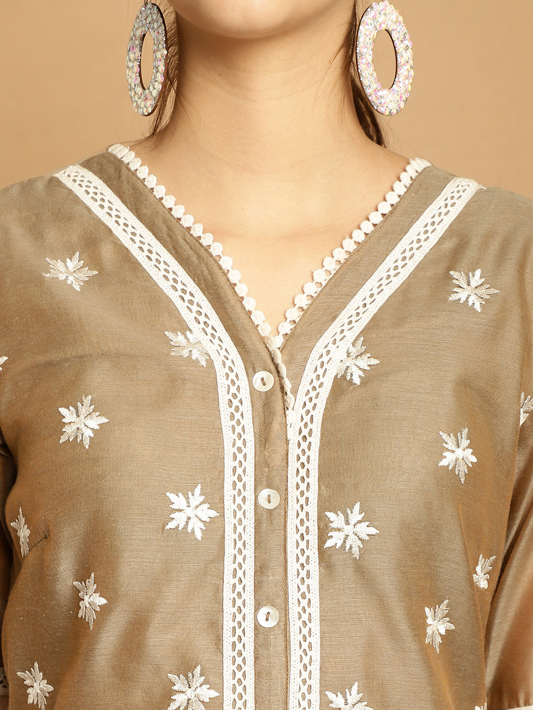 Mouse  Chanderi Printed Kurta Set