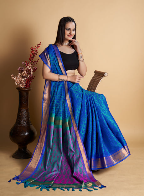Blue Banarasi Silk Blue Saree
