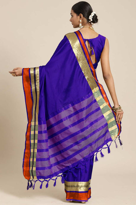 Blue Aura Silk Woven Design Uppada Saree