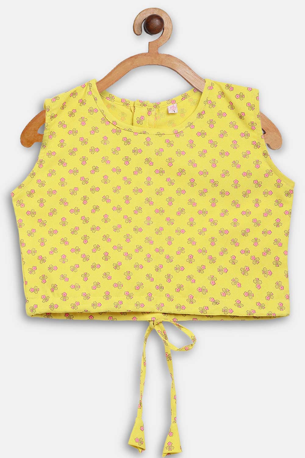 Girl's Rayon Floral Printed Suit Set In Yellow