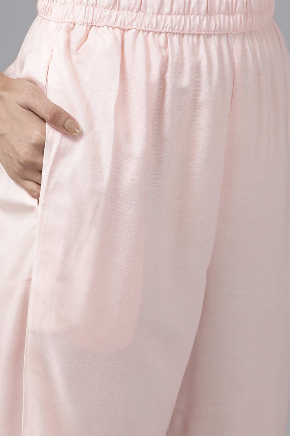 Buy Pure Cotton Batik Block Printed Ready to Wear Kurta Set in Wine Online - Zoom Out