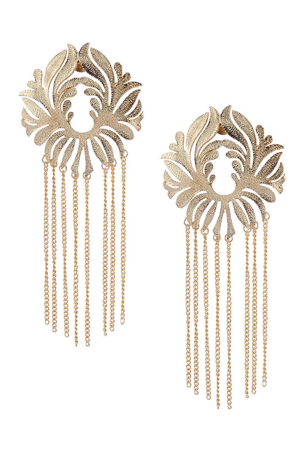 Women's Alloy Metal Drop Earrings In Gold