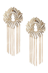 Women's Alloy Metal Drop Earrings In Gold