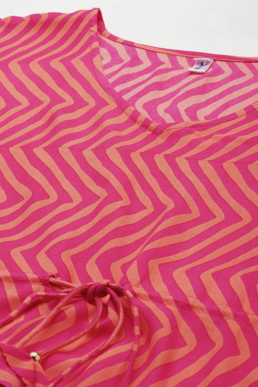 Buy Viscose Rayon Striped Kurta Top in Pink Online - Zoom In