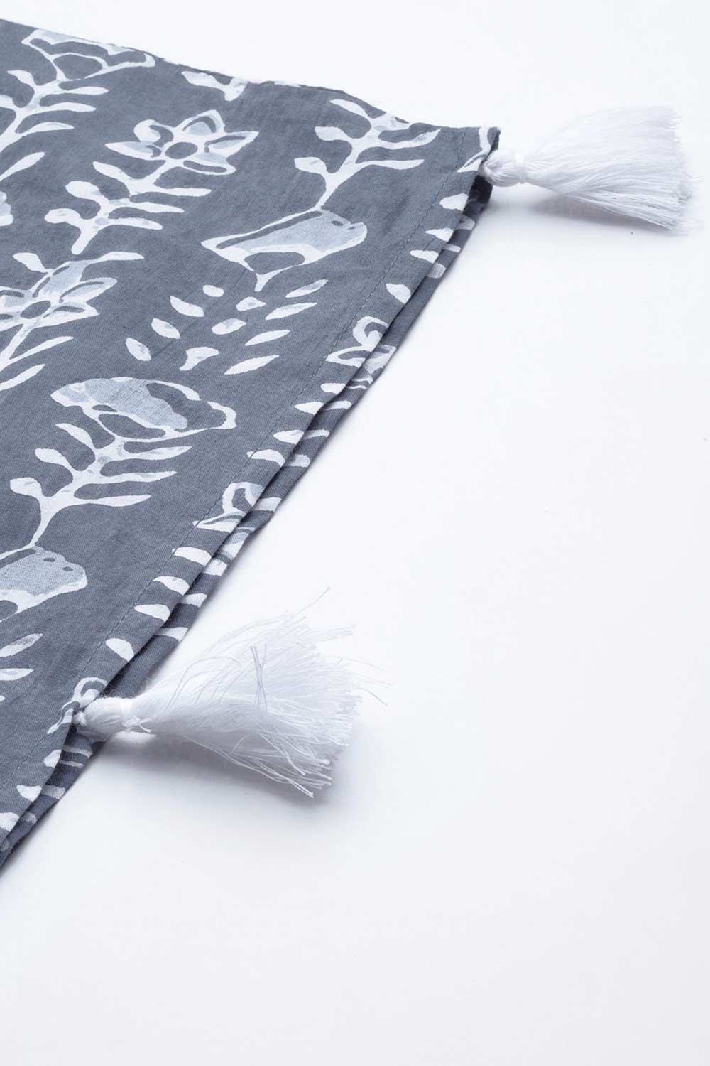 Buy Pure Cotton Batik Printed Kurta Top in Grey Online - Zoom Out