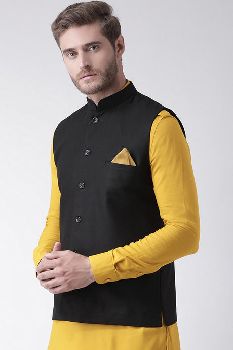 Buy Men's Suiting fabric  Solid Jacket in Black Online