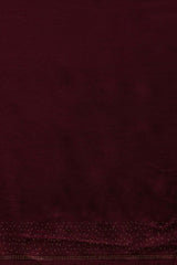 Satin Diamond Work Saree In Maroon