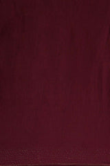 Satin Diamond Work Saree In Maroon