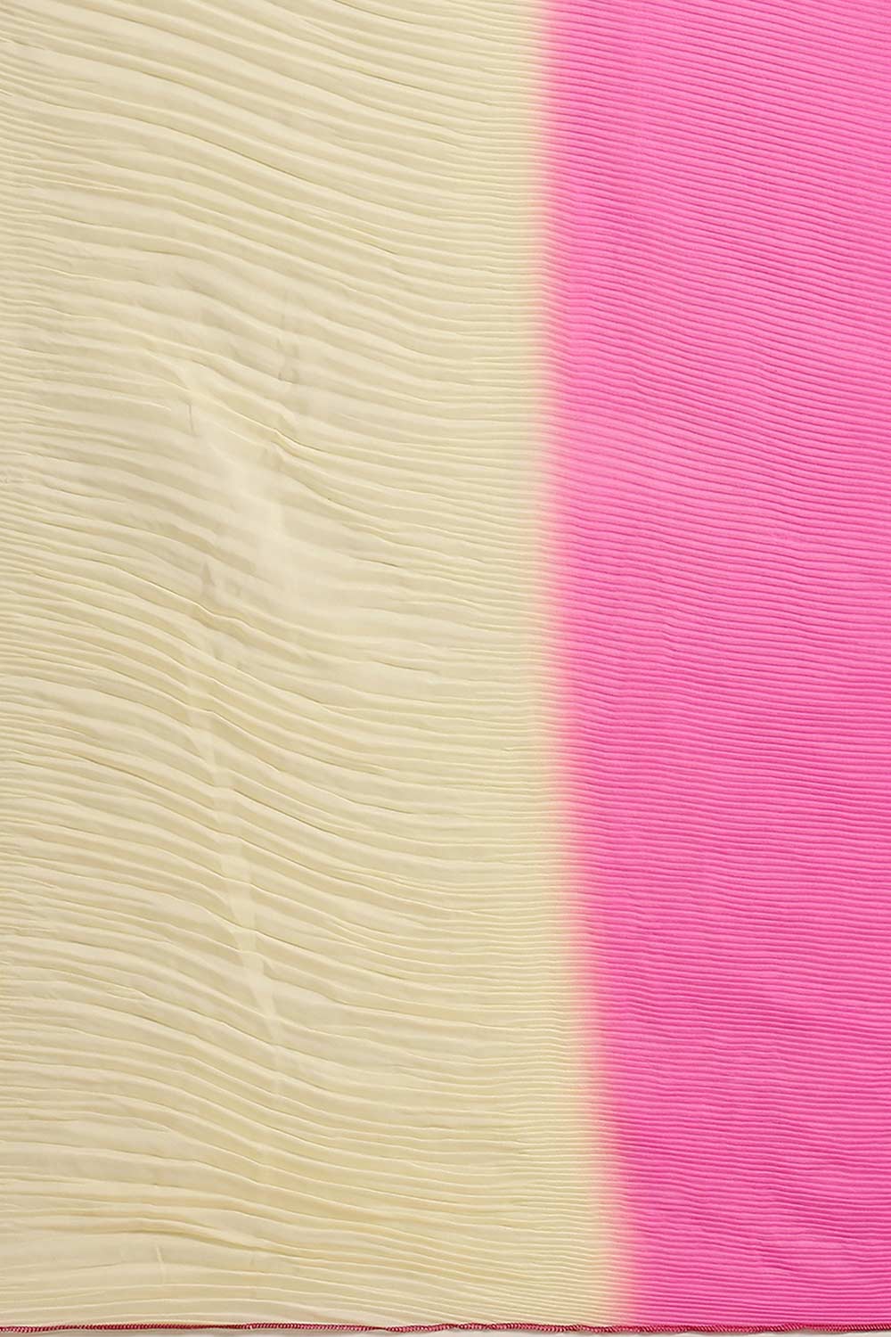 Buy Pink Crepe Pleated Saree Online - Side