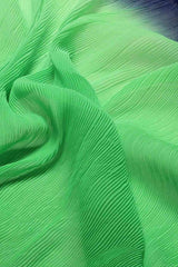 Buy Green Crepe Pleated Saree Online - Zoom In