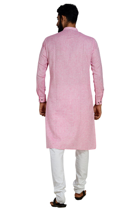 Cotton Flex Kurta with Pajama in Pink